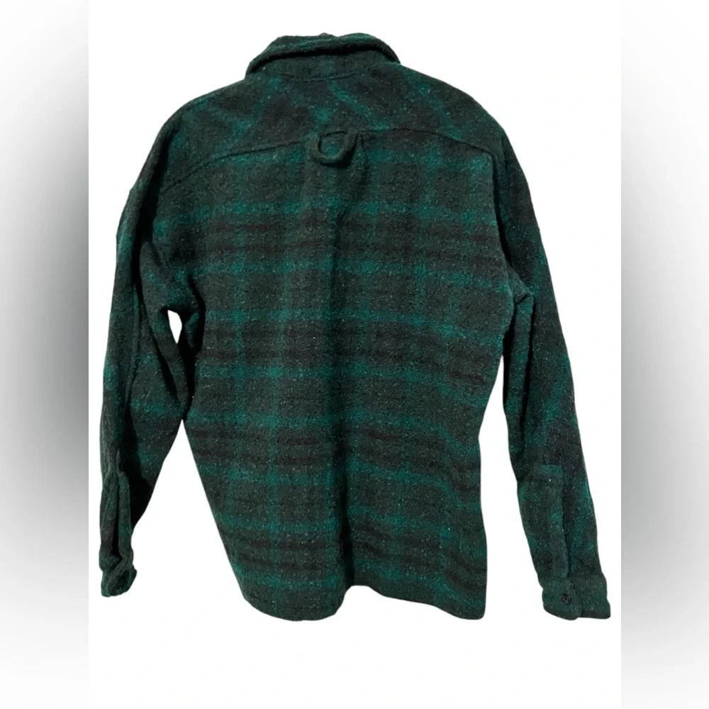 MNML Loose Woven‎ Flannel Shirt Shacket heavyweight green flannel size small